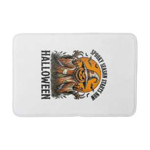 Vintage Halloween Scarecrow Pumpkin Witch Shirt_1 Bath Mat