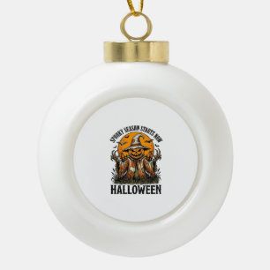 Vintage Halloween Scarecrow Pumpkin Witch Shirt_1 Ceramic Ball Christmas Ornament