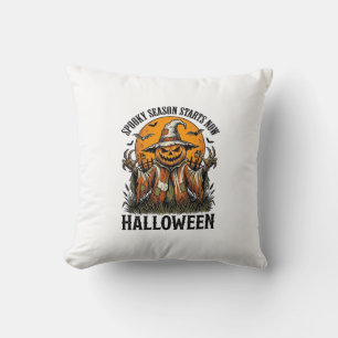 Vintage Halloween Scarecrow Pumpkin Witch Shirt_1 Cushion