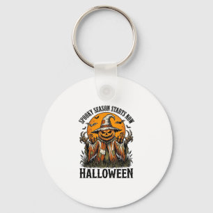 Vintage Halloween Scarecrow Pumpkin Witch Shirt_1 Key Ring