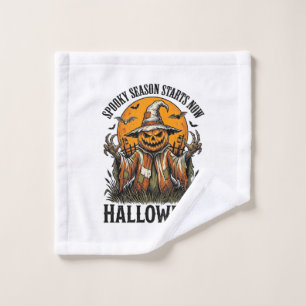 Vintage Halloween Scarecrow Pumpkin Witch Shirt_1 Wash Cloth