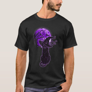 Vintage Halloween Scary Black Cat Costume Witch Ha T-Shirt