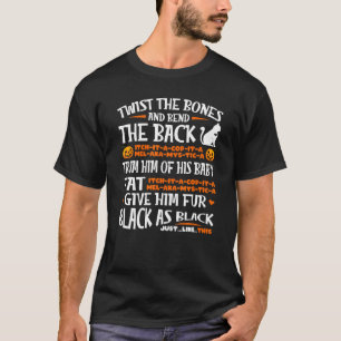 Vintage Halloween Scary Black Cat Jackolantern Wit T-Shirt