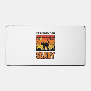 Vintage Halloween Scary Cat Witch Shirt Design_1 Desk Mat
