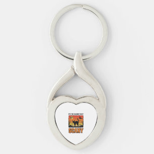 Vintage Halloween Scary Cat Witch Shirt Design_1 Key Ring