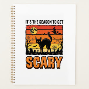Vintage Halloween Scary Cat Witch Shirt Design_1 Planner