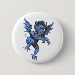Vintage Halloween, Scary Evil Gargoyle Demon 6 Cm Round Badge