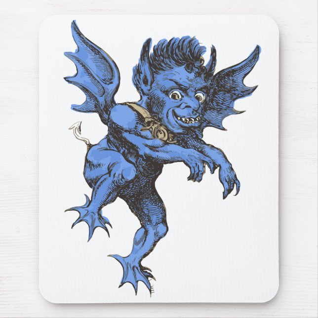 Vintage Halloween, Scary Evil Gargoyle Demon Mouse Pad (Front)