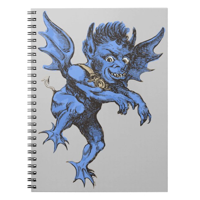 Vintage Halloween, Scary Evil Gargoyle Demon Notebook (Front)