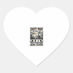 Vintage Halloween Scary Fun Horror Shirt Design_1 Heart Sticker