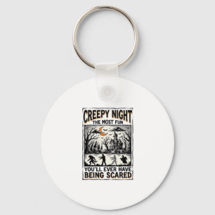 Vintage Halloween Scary Fun Horror Shirt Design_1 Key Ring