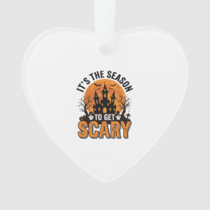 Vintage Halloween Scary Season Haunted Castle Shir Ornament