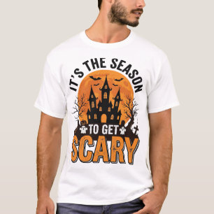 Vintage Halloween Scary Season Haunted Castle Shir T-Shirt