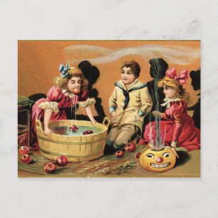 Vintage Halloween Scene. Postcard