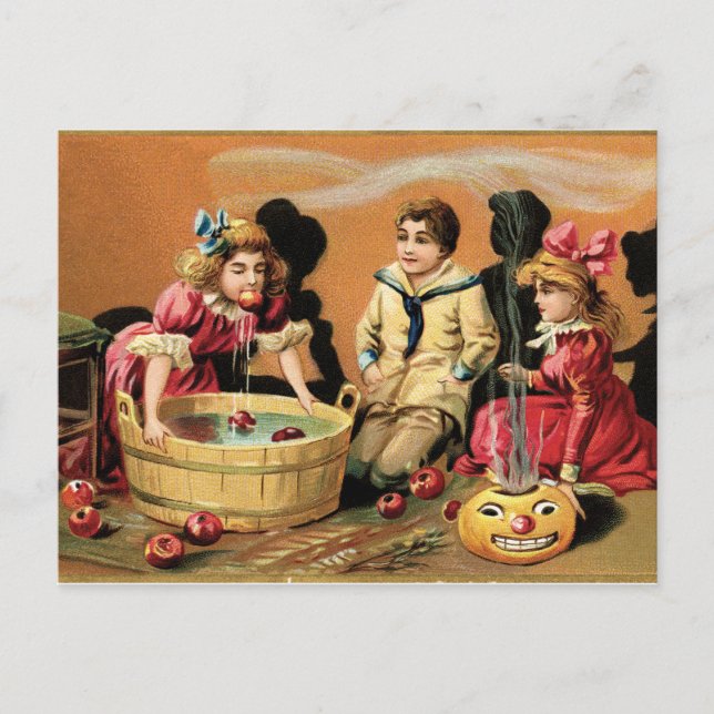 Vintage Halloween Scene. Postcard (Front)