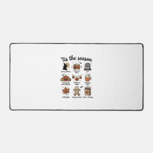 Vintage Halloween Season Checklist Shirt Design_1 Desk Mat