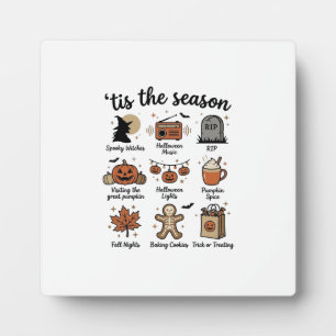 Vintage Halloween Season Checklist Shirt Design_1 Plaque