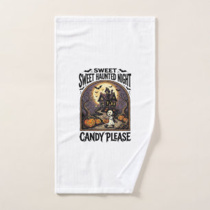 Vintage Halloween Shirt Candy Night Haunted House_ Hand Towel