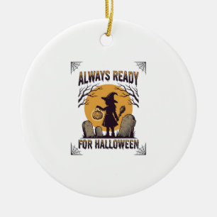 Vintage Halloween Shirt for Spooky Season Fans_1 Ceramic Tree Decoration