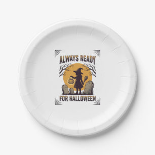 Vintage Halloween Shirt for Spooky Season Fans_1 Paper Plate