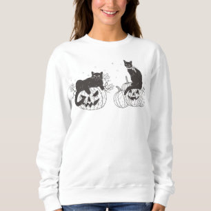 Vintage Halloween Shirt, Halloween Sweatshirt, Cat Sweatshirt