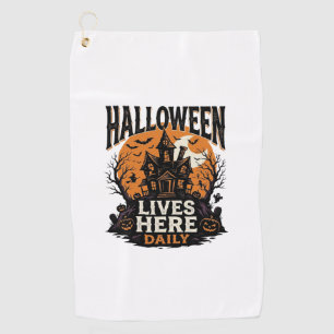 Vintage Halloween Shirt Haunted House Everyday Got Golf Towel