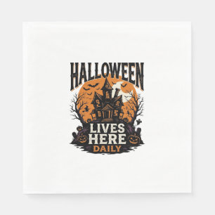 Vintage Halloween Shirt Haunted House Everyday Got Napkin