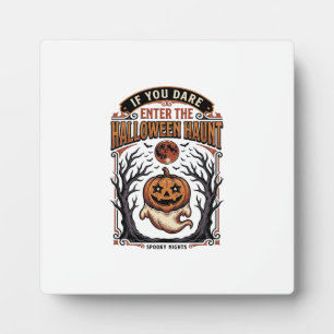 Vintage Halloween Shirt Spooky Engraved Pumpkin Gh Plaque