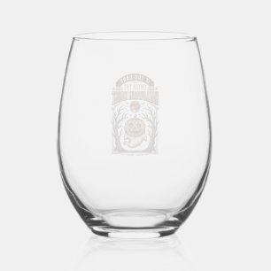 Vintage Halloween Shirt Spooky Engraved Pumpkin Gh Stemless Wine Glass