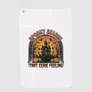 Vintage Halloween Shirt Spooky Season Feeling Desi Golf Towel