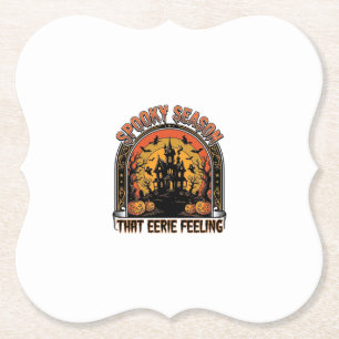 Vintage Halloween Shirt Spooky Season Feeling Desi Paper Coaster