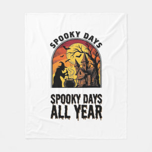 Vintage Halloween Shirt Witch House Bat Moon Desig Fleece Blanket