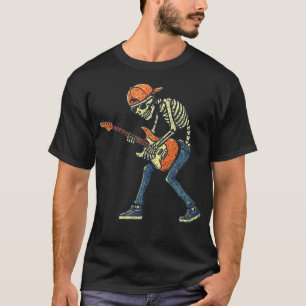 Vintage Halloween Skeleton Guitar Rock Funny Spook T-Shirt