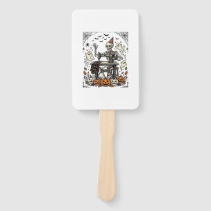Vintage Halloween Skeleton Sewing Machine Shirt De Hand Fan