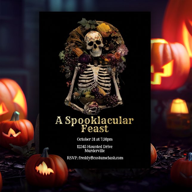 Vintage Halloween Skeleton Spooky Dinner Party  (Creator Uploaded)