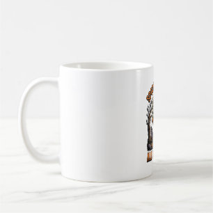 Vintage Halloween Skeleton Spooky Season White Shi Coffee Mug