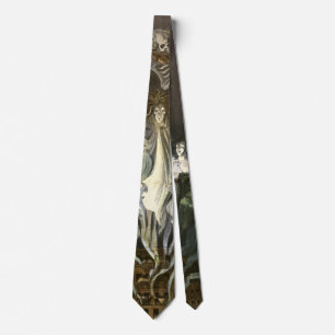 Vintage Halloween, Skeleton Violinist and Ghosts Tie