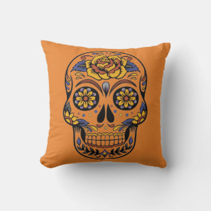 Vintage Halloween Skull Cushion