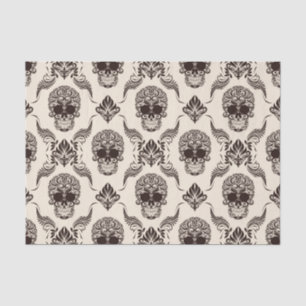 vintage,halloween,skull,damask,pattern,chic,grunge tissue paper