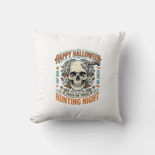 Vintage Halloween Skull Trick or Treat Shirt Desig Cushion