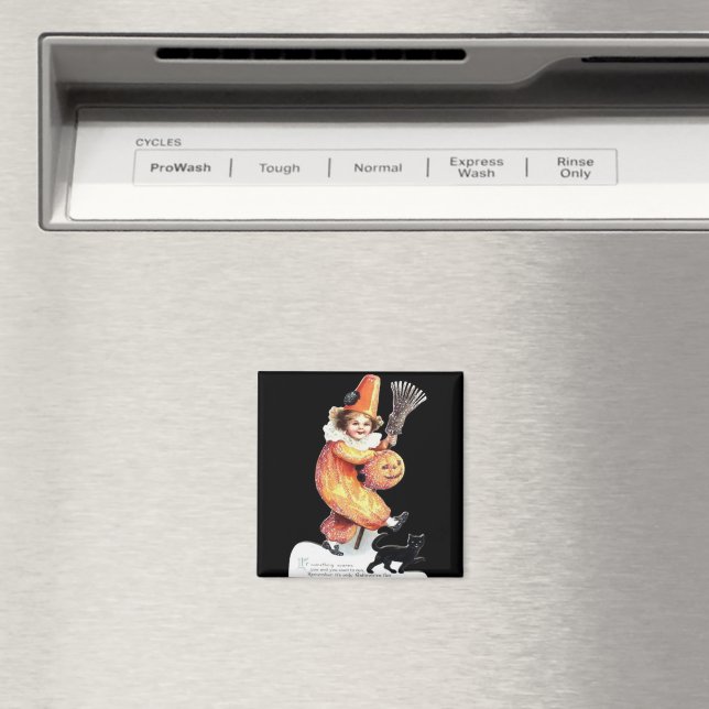 Vintage Halloween Sparkling Costume Party Magnet (In Situ (Dishwasher))