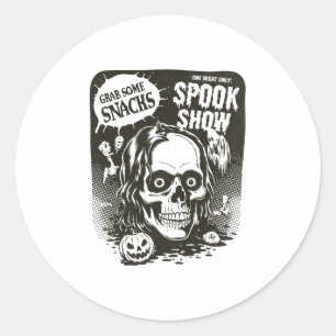 Vintage Halloween Spook Show Classic Round Sticker
