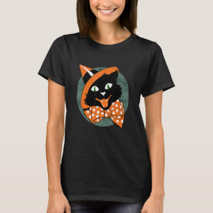 Vintage Halloween Spooky Black Cat T-Shirt