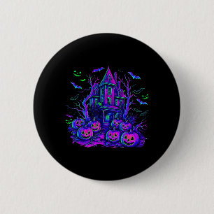 Vintage Halloween Spooky Scene Retro Pumpkin Scary 6 Cm Round Badge