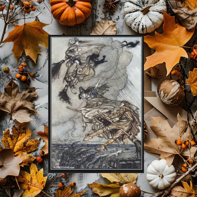 Vintage Halloween Spooky Witch Arthur Rackham  Card (Creator Uploaded)