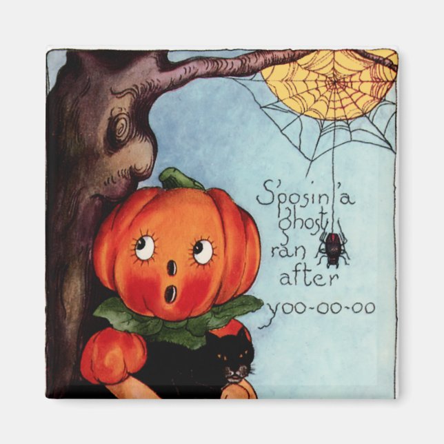 Vintage Halloween Square Magnet (Front)