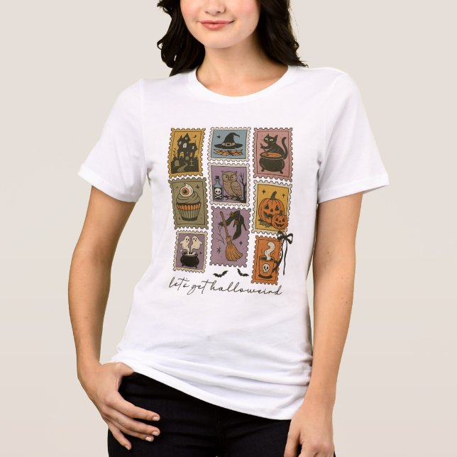Vintage Halloween Stamp Tri-Blend Shirt (Front)