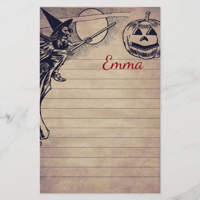 Vintage Halloween Stationery Writing Paper (Front)