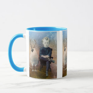 Vintage Halloween Steampunk Boy And Chicken Mug