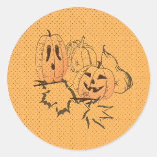 Vintage Halloween Sticker Round